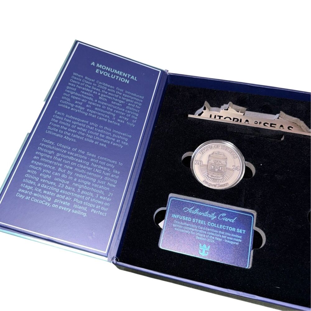 Royal Caribbean Utopia Seas 2024 Inaugural Steel Collector Set Limited Edition - Picture 12 of 12